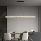 Suspension rectangulaire moderne en résine noire pour îlot de cuisine