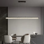 Suspension rectangulaire moderne en résine noire pour îlot de cuisine
