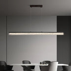 Suspension rectangulaire moderne en résine noire pour îlot de cuisine