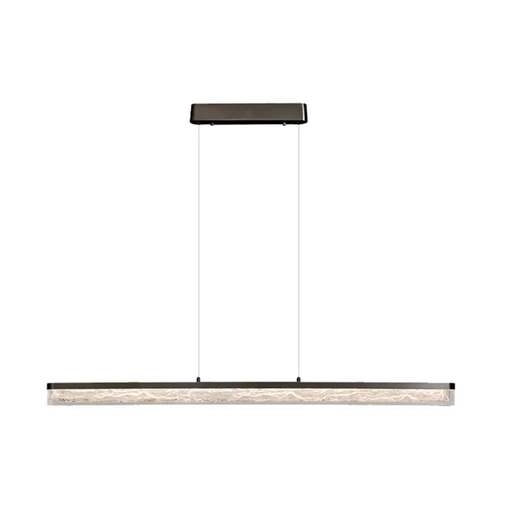 Suspension rectangulaire moderne en résine noire pour îlot de cuisine