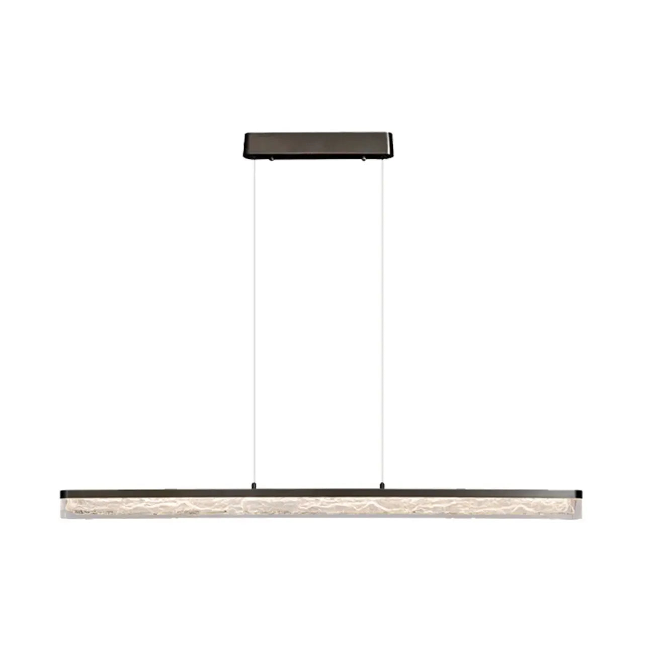 Suspension rectangulaire moderne en résine noire pour îlot de cuisine
