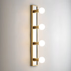 Luminaire de salle de bain moderne en acier doré à plusieurs ampoules