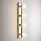 Luminaire de salle de bain moderne en acier doré à plusieurs ampoules