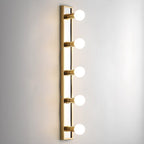 Luminaire de salle de bain moderne en acier doré à plusieurs ampoules