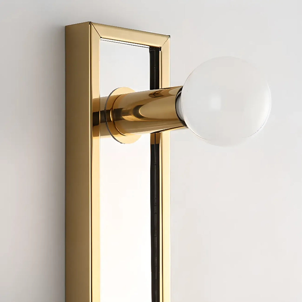 Luminaire de salle de bain moderne en acier doré à plusieurs ampoules