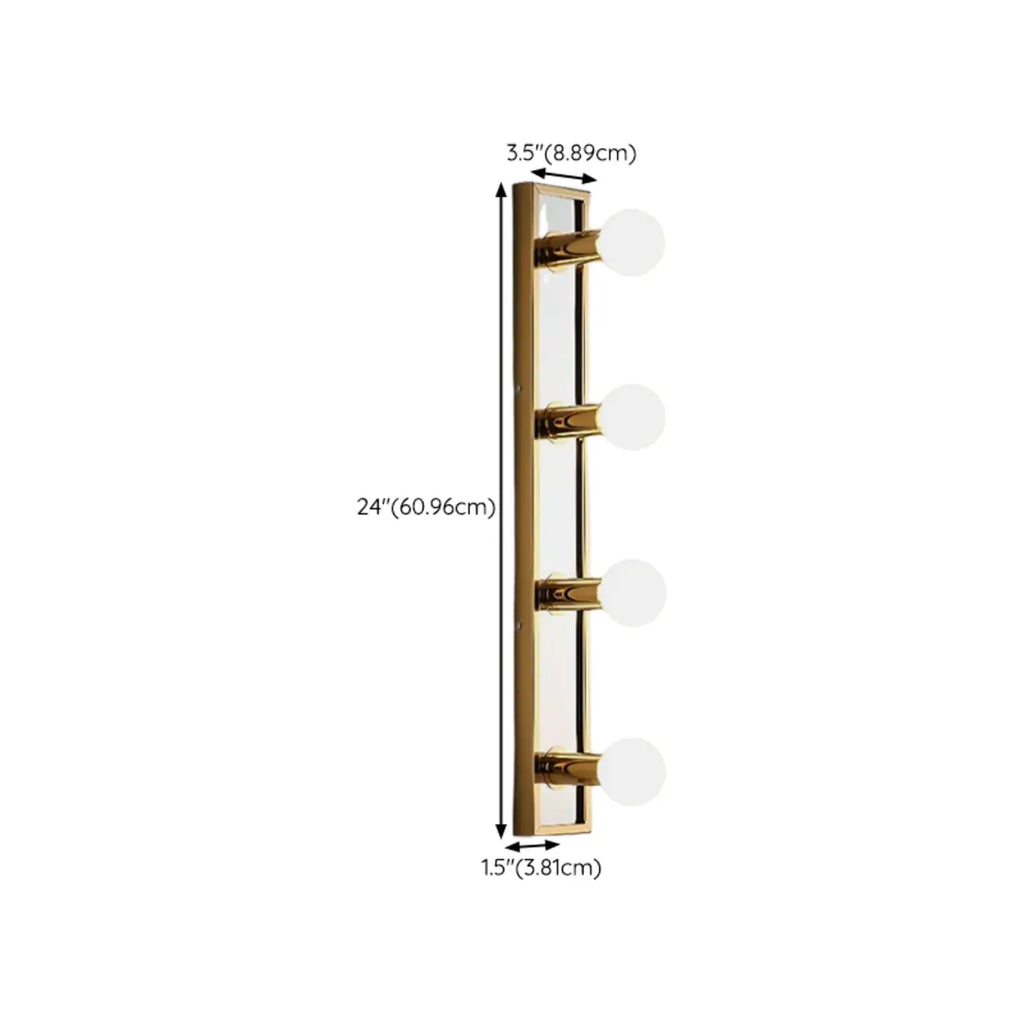Luminaire de salle de bain moderne en acier doré à plusieurs ampoules