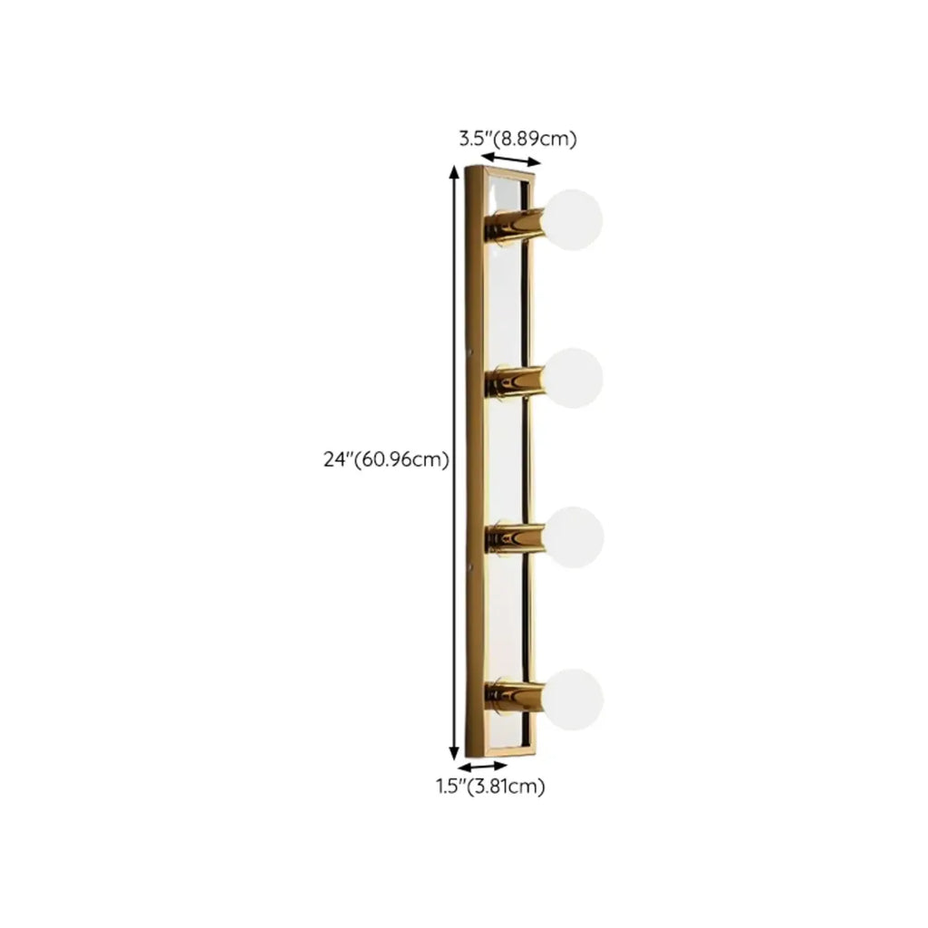 Luminaire de salle de bain moderne en acier doré à plusieurs ampoules