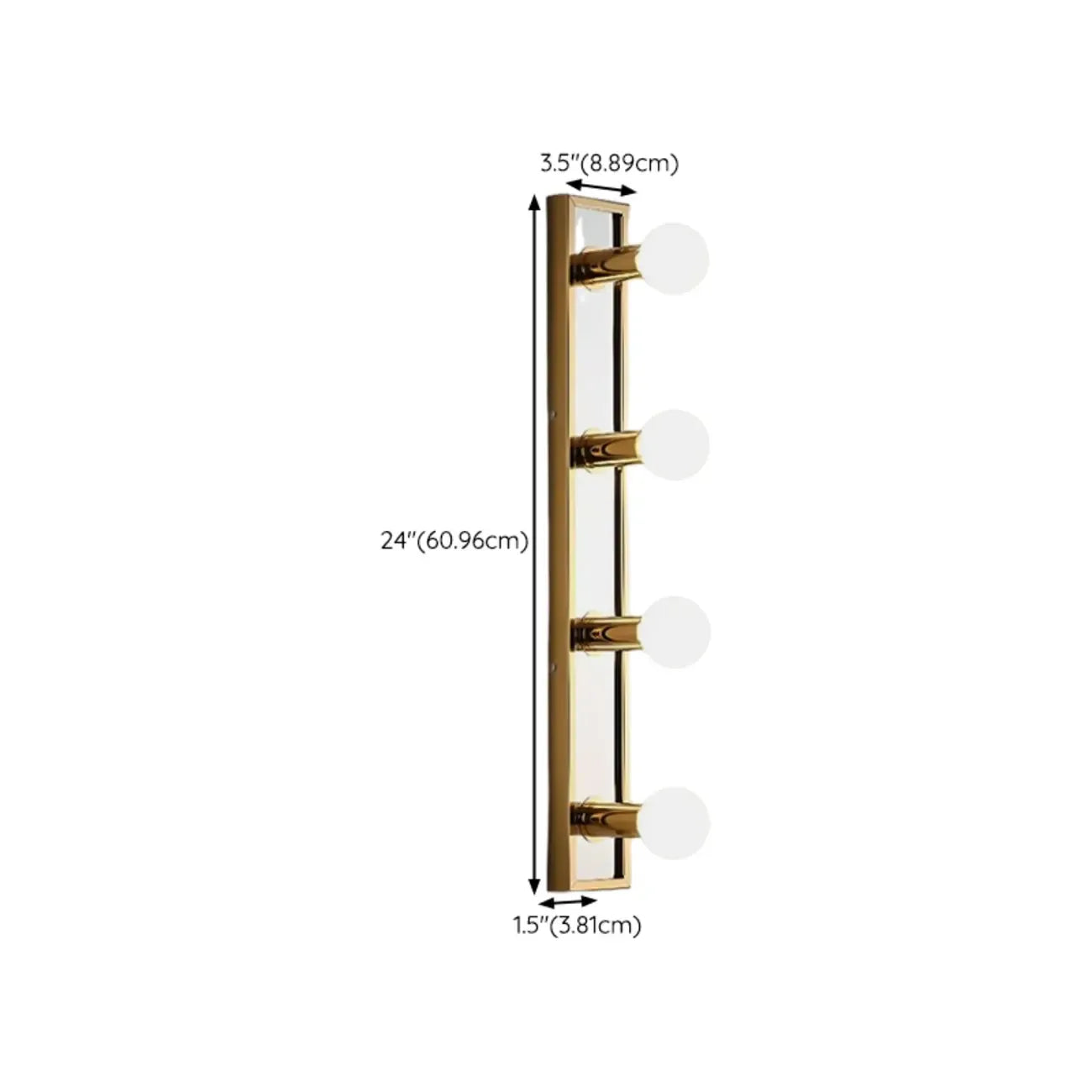 Luminaire de salle de bain moderne en acier doré à plusieurs ampoules