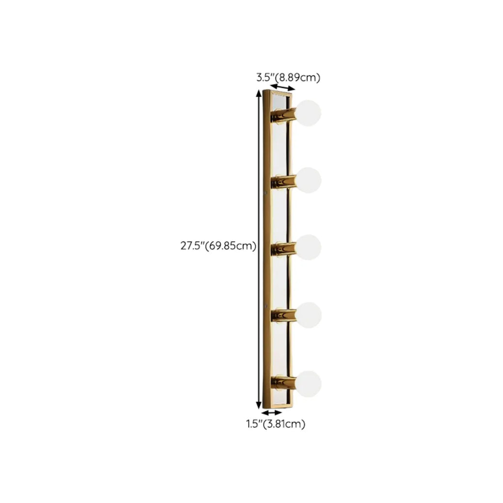 Luminaire de salle de bain moderne en acier doré à plusieurs ampoules