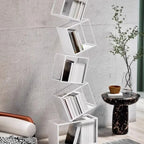 Étagère bibliothèque ouverte Art Déco géométrique haute en métal noir