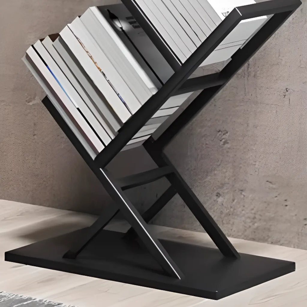 Étagère bibliothèque ouverte Art Déco géométrique haute en métal noir