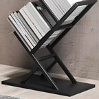 Étagère bibliothèque ouverte Art Déco géométrique haute en métal noir