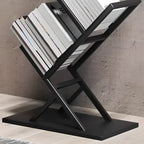 Étagère bibliothèque ouverte Art Déco géométrique haute en métal noir