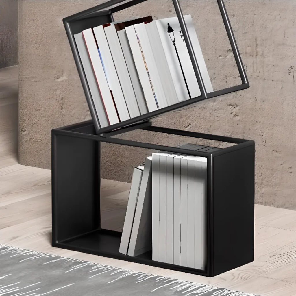 Étagère bibliothèque ouverte Art Déco géométrique haute en métal noir