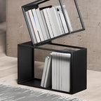 Étagère bibliothèque ouverte Art Déco géométrique haute en métal noir