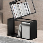 Étagère bibliothèque ouverte Art Déco géométrique haute en métal noir