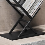 Étagère bibliothèque ouverte Art Déco géométrique haute en métal noir