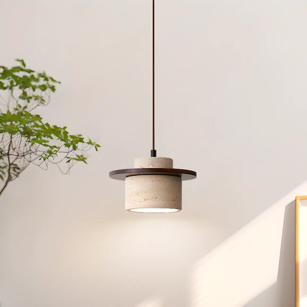 Suspension moderne en pierre kaki pour salon
