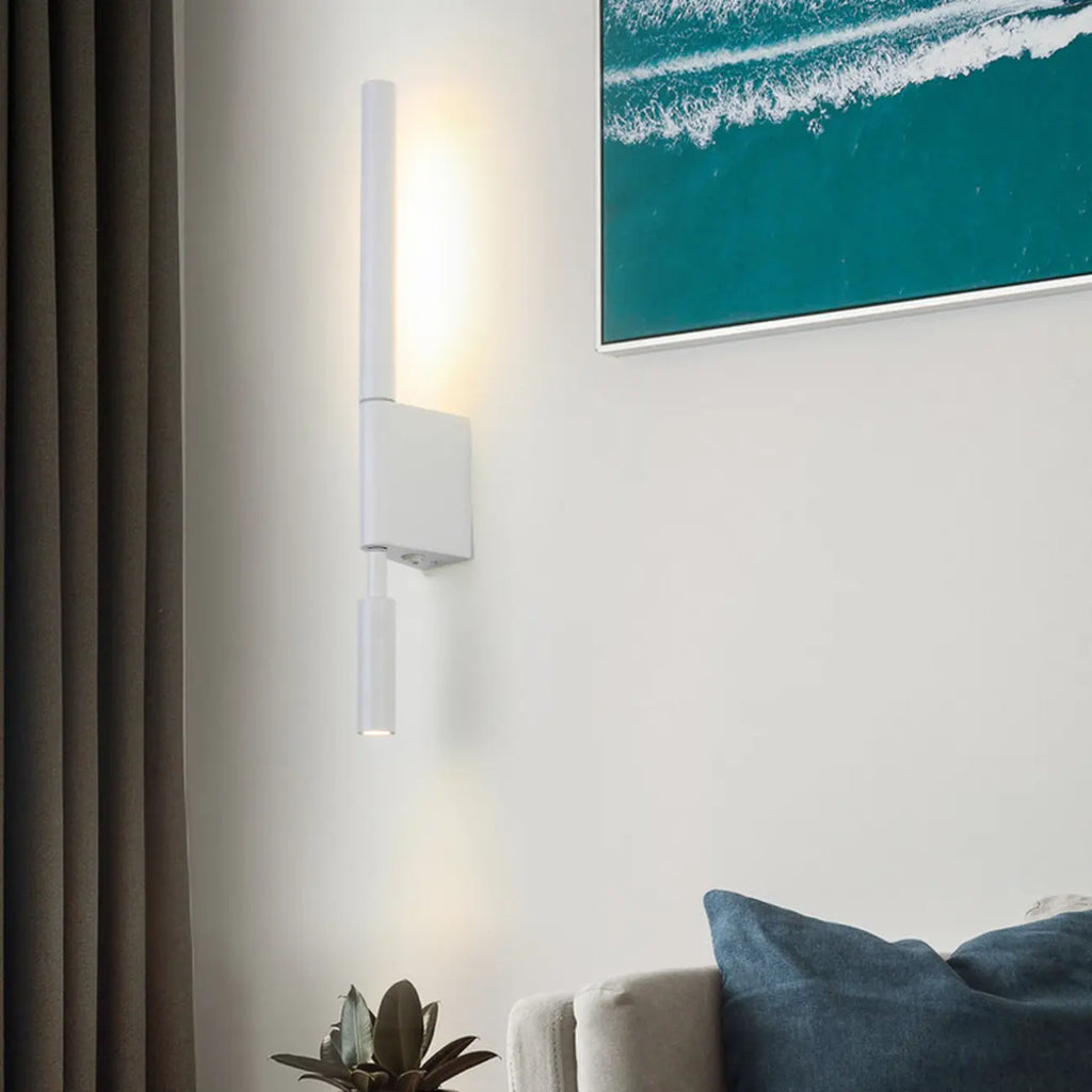Applique murale géométrique blanche à 2 lumières LED pour intérieur