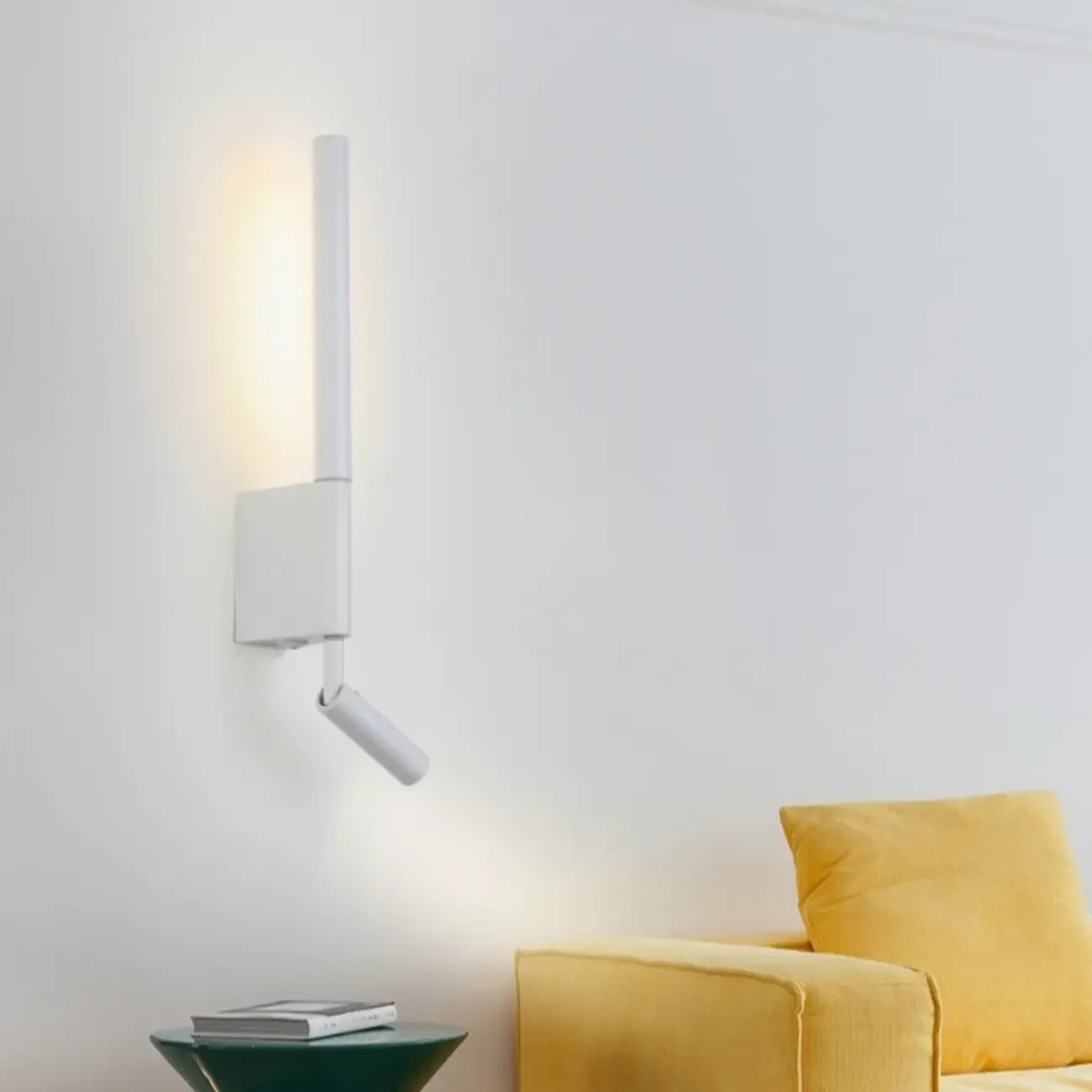 Applique murale géométrique blanche à 2 lumières LED pour intérieur