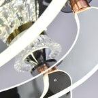 Lustre moderne à plusieurs niveaux en cristal chromé de luxe avec éclairage LED à intensité variable