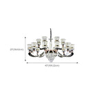 Lustre moderne à plusieurs niveaux en cristal chromé de luxe avec éclairage LED à intensité variable