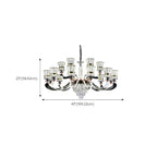 Lustre moderne à plusieurs niveaux en cristal chromé de luxe avec éclairage LED à intensité variable