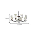Lustre moderne à plusieurs niveaux en cristal chromé de luxe avec éclairage LED à intensité variable