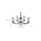 Lustre moderne à plusieurs niveaux en cristal chromé de luxe avec éclairage LED à intensité variable