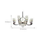 Lustre moderne à plusieurs niveaux en cristal chromé de luxe avec éclairage LED à intensité variable