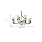 Lustre moderne à plusieurs niveaux en cristal chromé de luxe avec éclairage LED à intensité variable