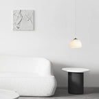 Suspension moderne conique en albâtre blanc pour chambre à coucher
