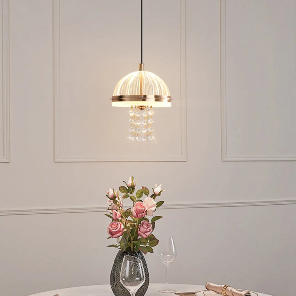 Mini suspension lumineuse LED réglable en acrylique transparent pour salle à manger