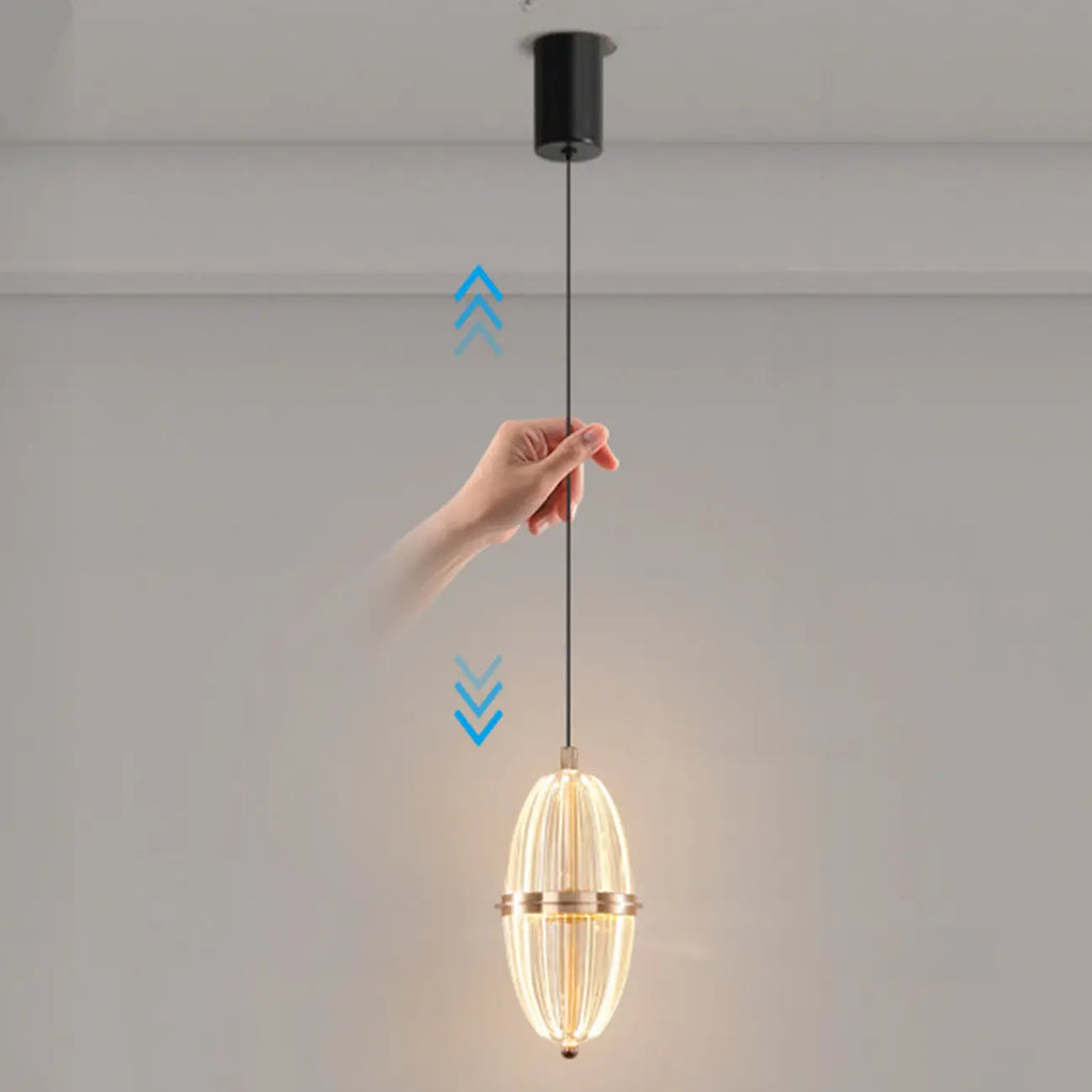 Mini suspension lumineuse LED réglable en acrylique transparent pour salle à manger
