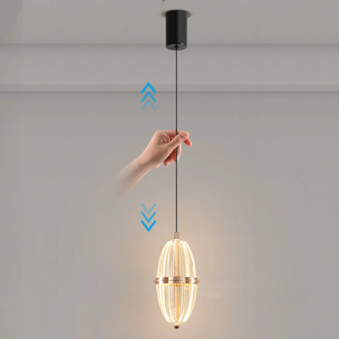 Mini suspension lumineuse LED réglable en acrylique transparent pour salle à manger