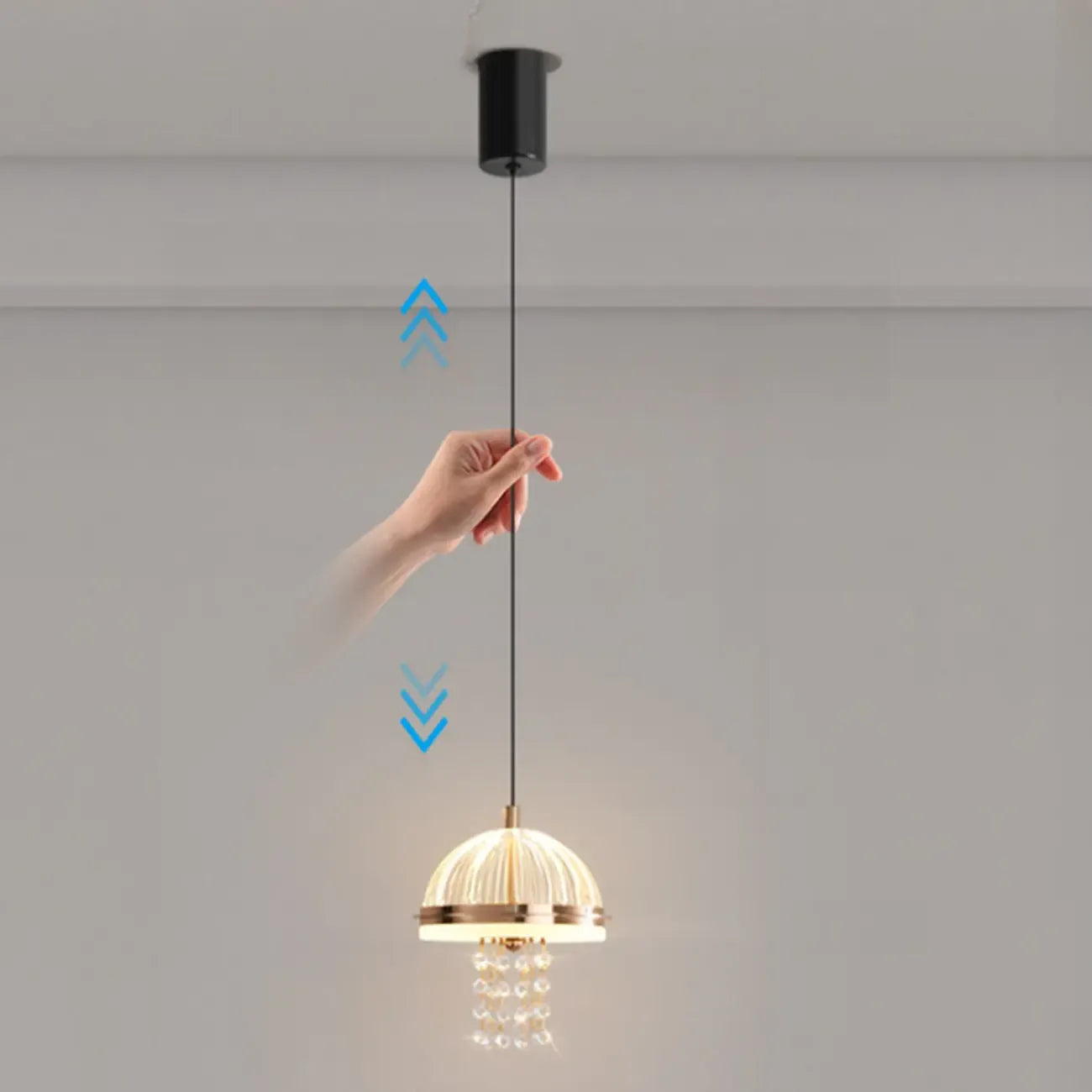 Mini suspension lumineuse LED réglable en acrylique transparent pour salle à manger