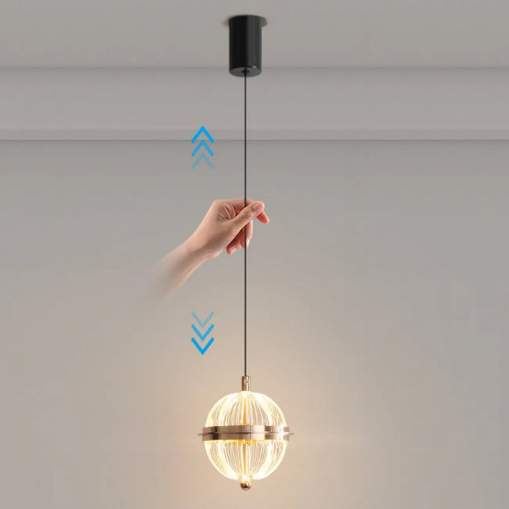 Mini suspension lumineuse LED réglable en acrylique transparent pour salle à manger