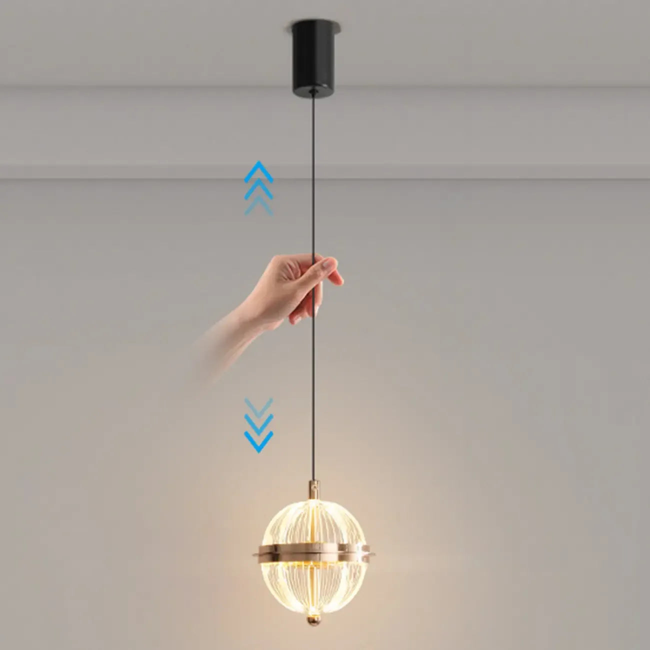 Mini suspension lumineuse LED réglable en acrylique transparent pour salle à manger