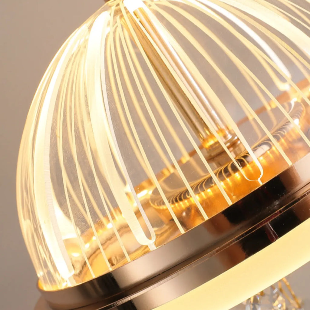 Mini suspension lumineuse LED réglable en acrylique transparent pour salle à manger