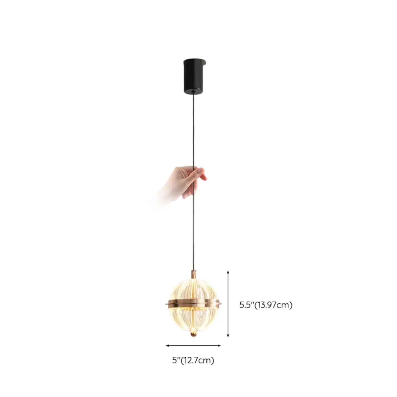 Mini suspension lumineuse LED réglable en acrylique transparent pour salle à manger