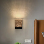Applique murale géométrique en cristal avec abat-jour transparent pour chambre à coucher
