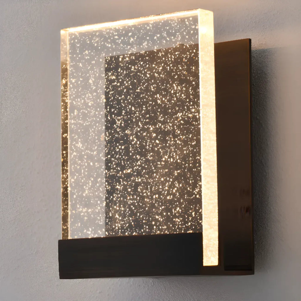 Applique murale géométrique en cristal avec abat-jour transparent pour chambre à coucher