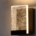 Applique murale géométrique en cristal avec abat-jour transparent pour chambre à coucher