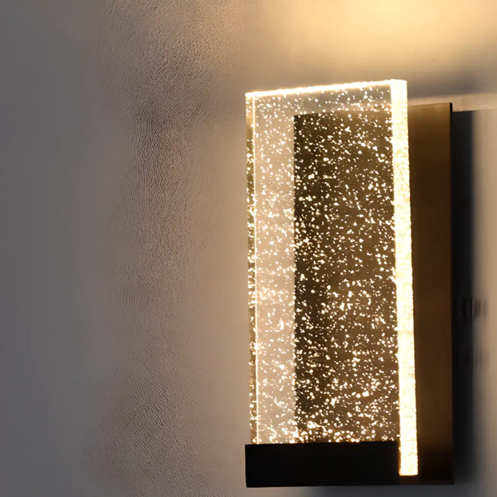 Applique murale géométrique en cristal avec abat-jour transparent pour chambre à coucher