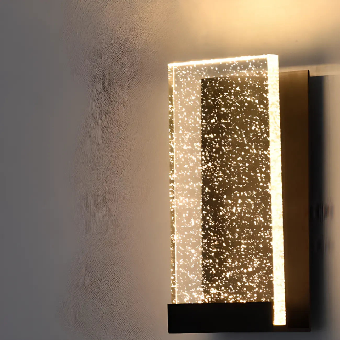 Applique murale géométrique en cristal avec abat-jour transparent pour chambre à coucher