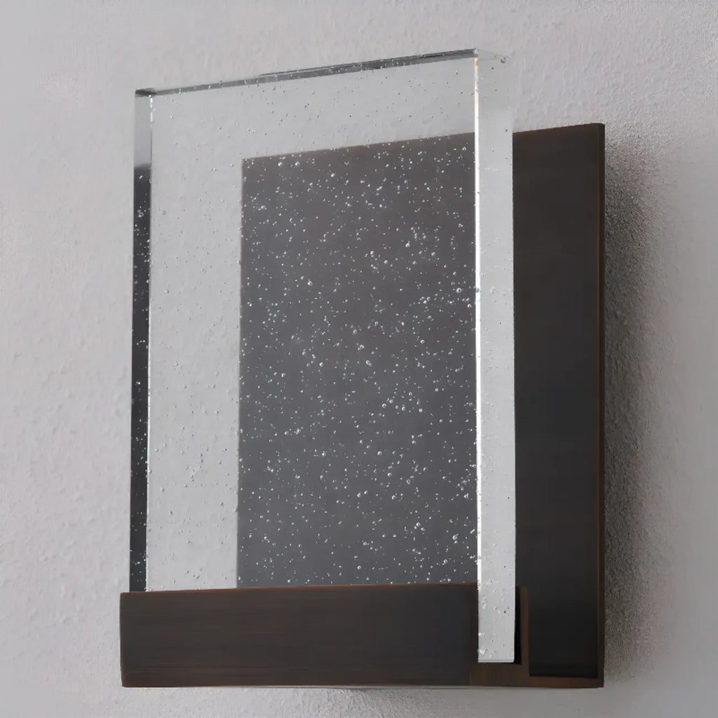 Applique murale géométrique en cristal avec abat-jour transparent pour chambre à coucher