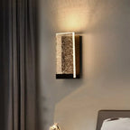 Applique murale géométrique en cristal avec abat-jour transparent pour chambre à coucher