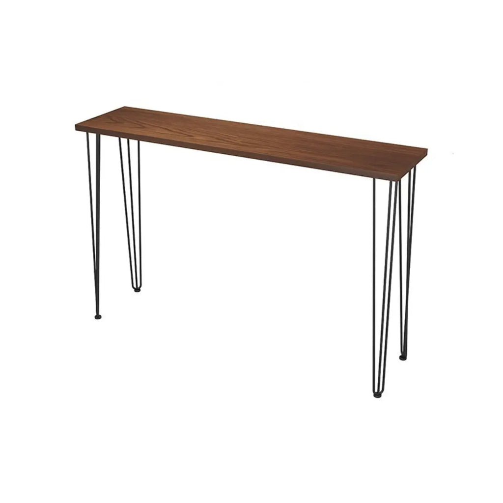 Tables de bar modernes en bois et métal couleur cacao, à quatre pieds, pour bistro