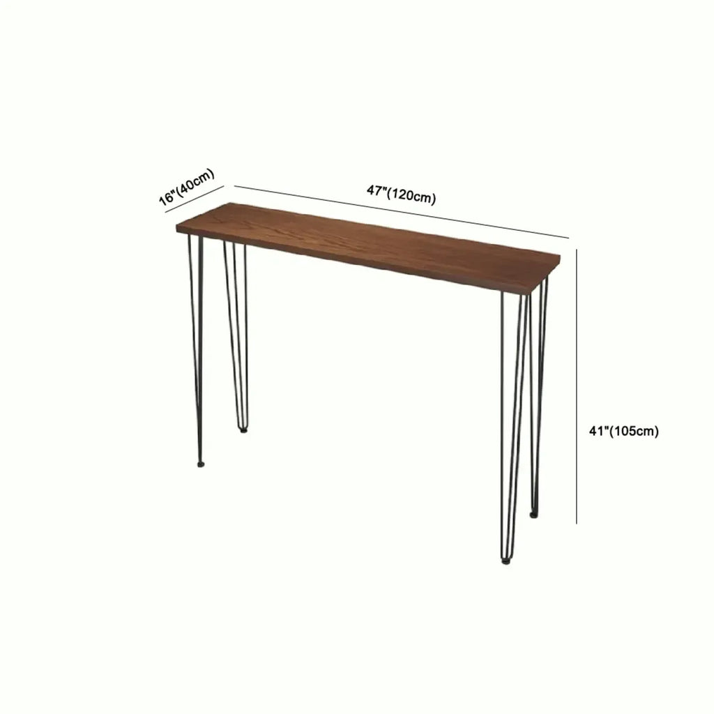 Tables de bar modernes en bois et métal couleur cacao, à quatre pieds, pour bistro
