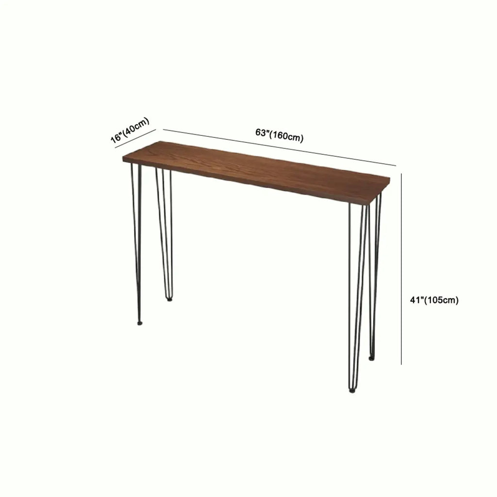 Tables de bar modernes en bois et métal couleur cacao, à quatre pieds, pour bistro